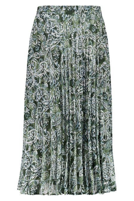 Falda plisada con estampado paisley